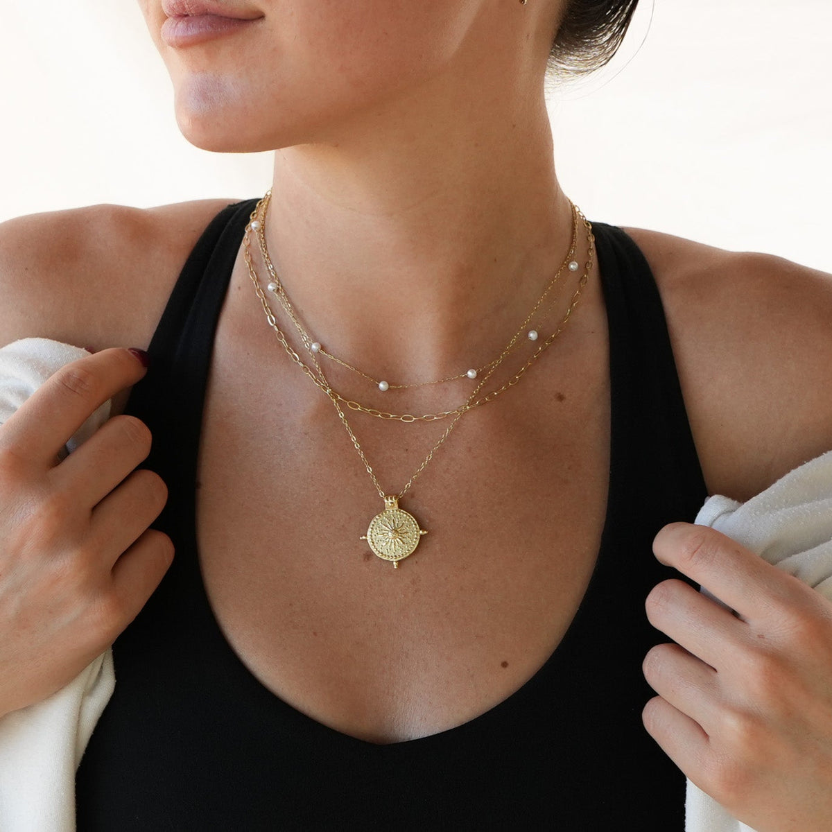 Compass Coin Necklace