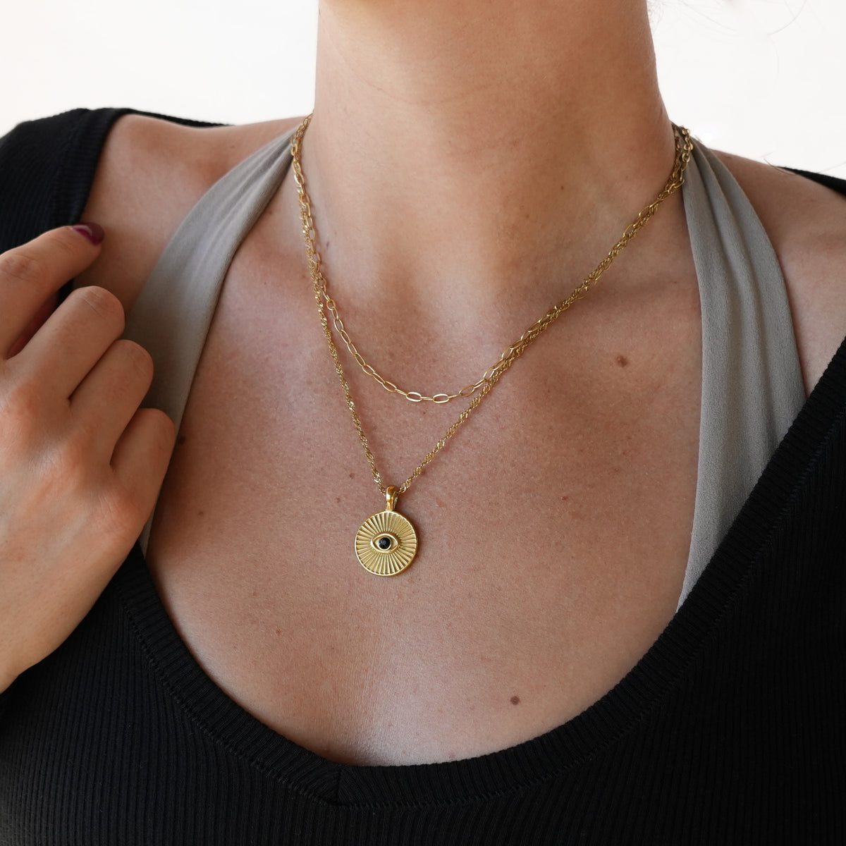 Evil Eye Coin Necklace