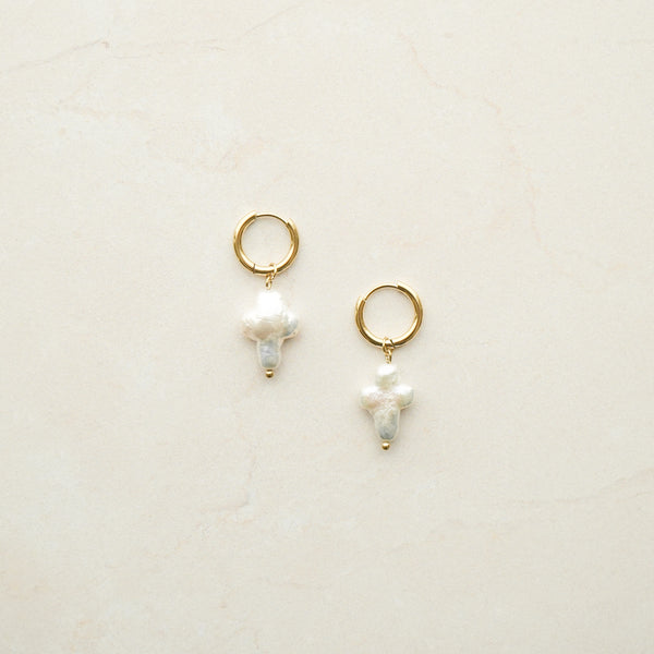 Pearl Cross Earrings – Poppy Pearl