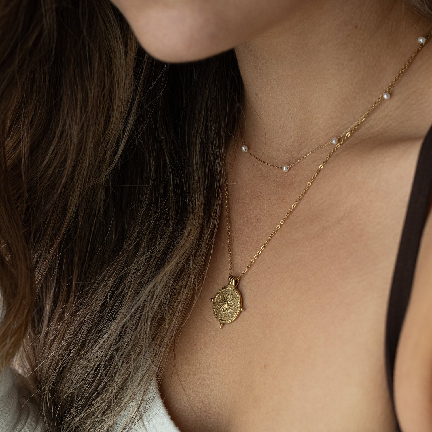 Compass Coin Necklace